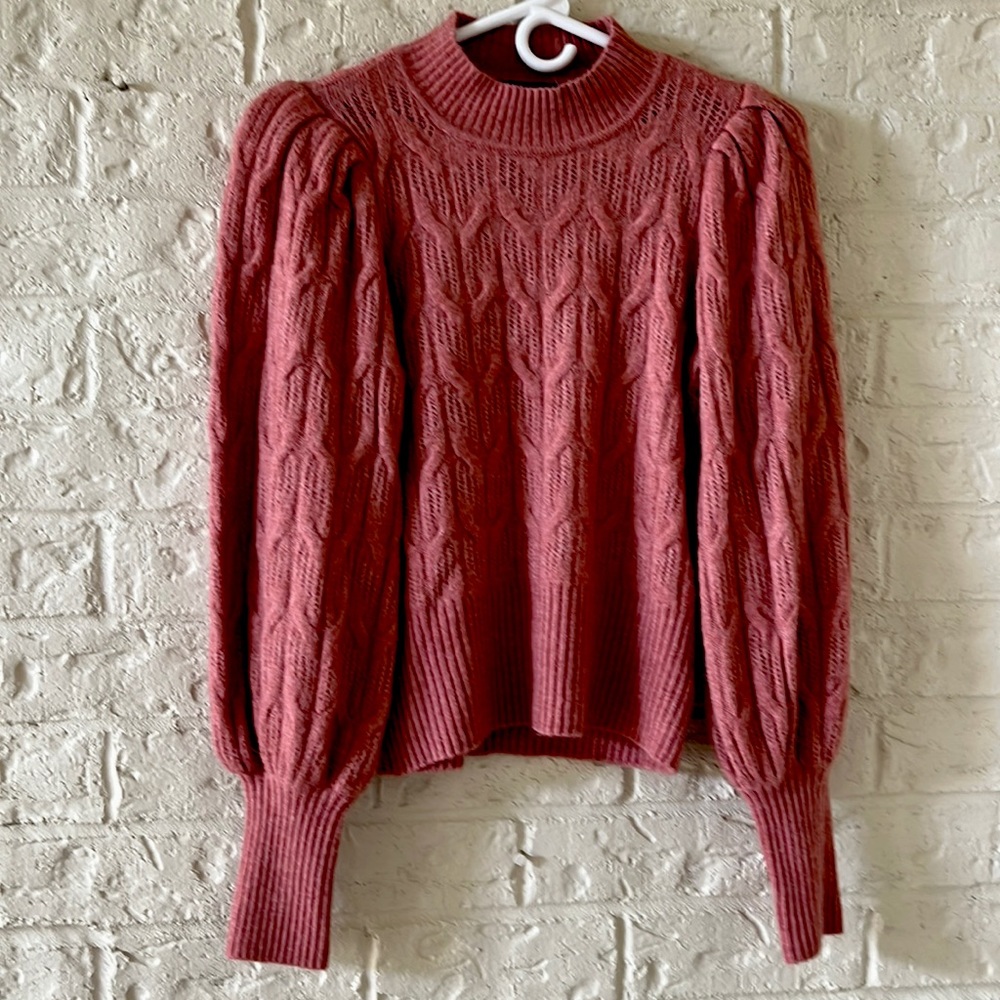 Express Pink Sweater With Balloon Sleeves